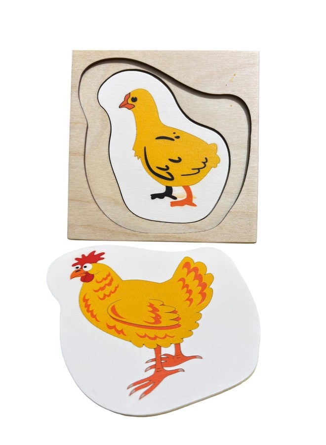 Kinder Creative Hen Life Cycle Layering Puzzle,Peg Number Ring Counting Set,Chunky Stacking Farm Animals Puzzle, Educational Puzzle and Toys for Kids Pack of 3 - Image 3